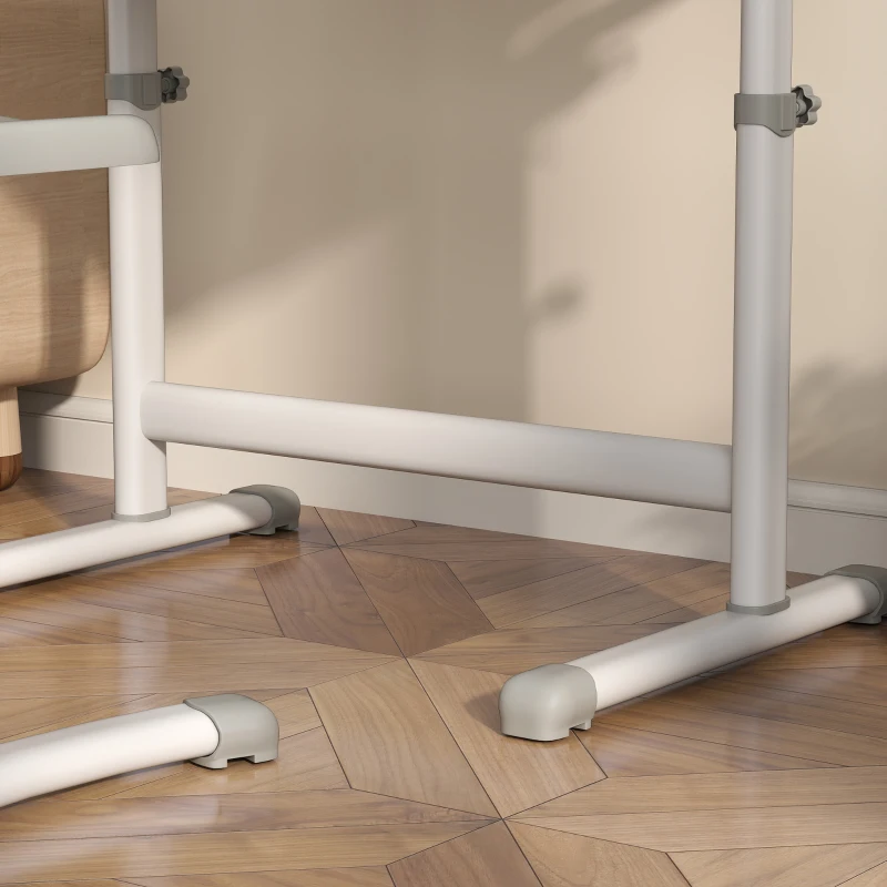 Qaba Height Adjustable Kids Desk and Chairs Set with Tilt Desktop, Storage Drawer, Pen Slot, Hook, Gray