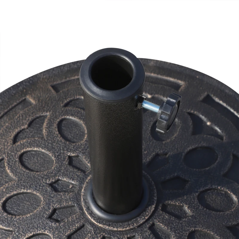 Outsunny 31 lb. Heavy Duty Patio Umbrella Base, Round Market Umbrella Base Holder for Outdoor, Garden, Backyard, Bronze