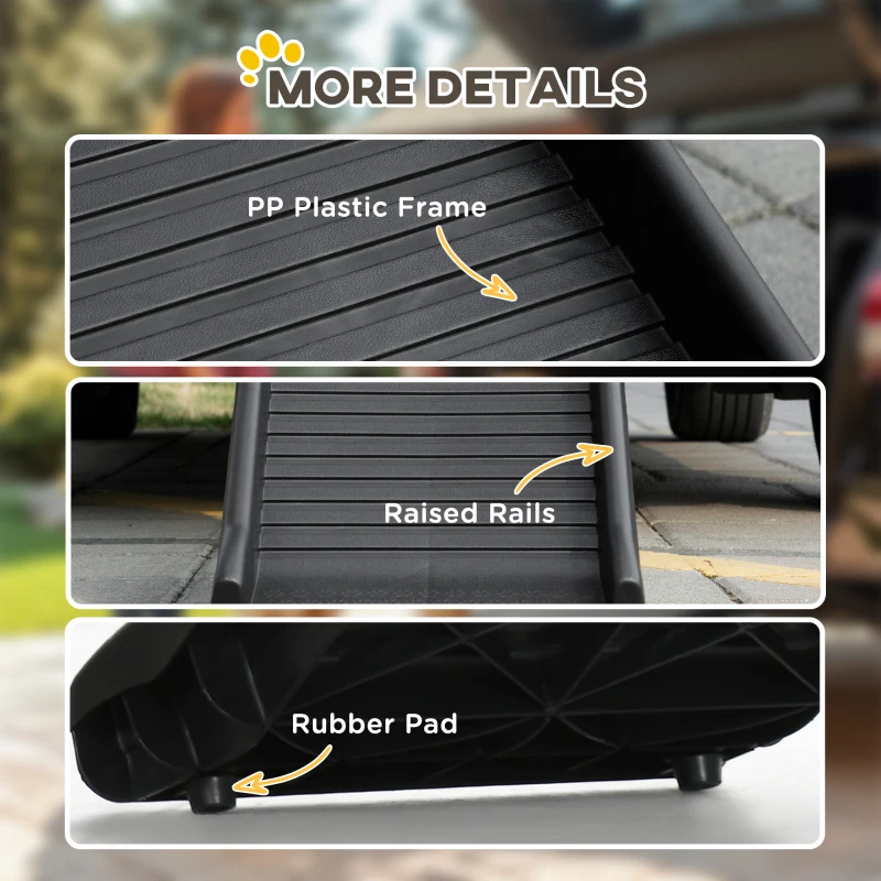 PawHut Pet Ramp for Dogs 61 Inch Long, Dog Ramps for Car, Truck, SUV, Foldable Portable