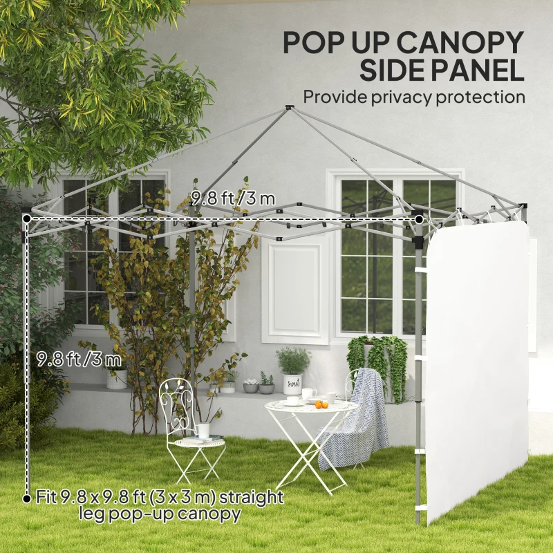 Outsunny Instant Canopy Sidewall with 4 Storage Bag for 10 x 10 ft Straight Leg Pop Up Canopies, 1 Pack Sidewall Only, White