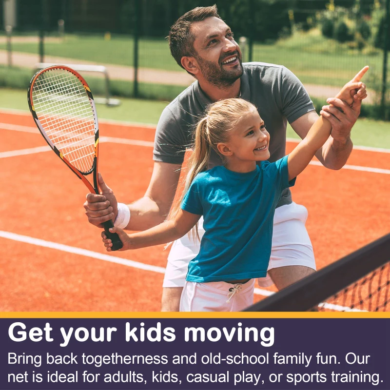 HOMCOM Portable and Foldable Badminton Tennis Net Set for Adult & Kids with Carrying Bag Height Adjustable Indoor Outdoor, Beach, Backyard Use