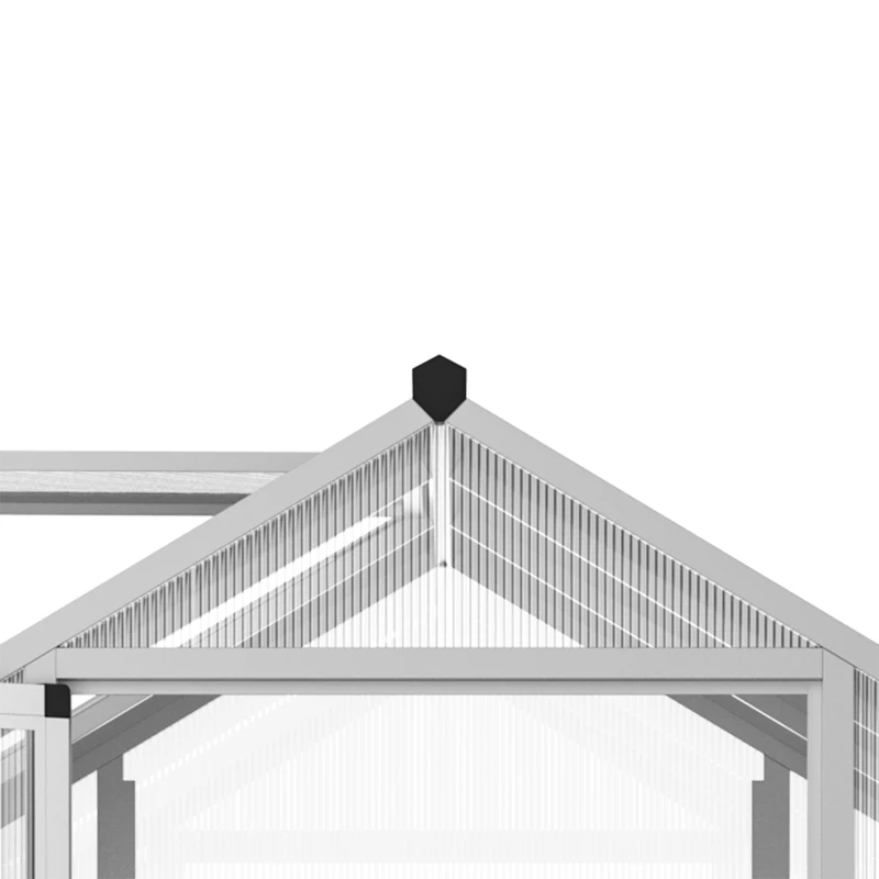 Outsunny 10' L x 6' W Walk-In Polycarbonate Greenhouse with Roof Vent for Ventilation & Rain Gutter for Winter