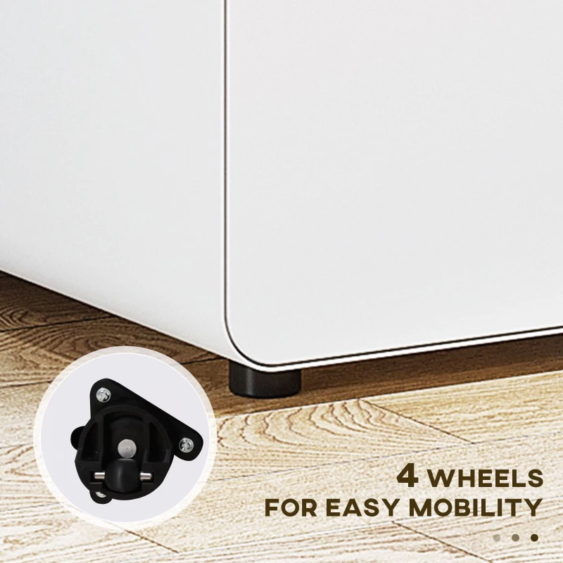 Vinsetto Lockable File Cabinet, Steel Filing Cabinet on Wheels for Legal, A4, Letter Size, Home Office