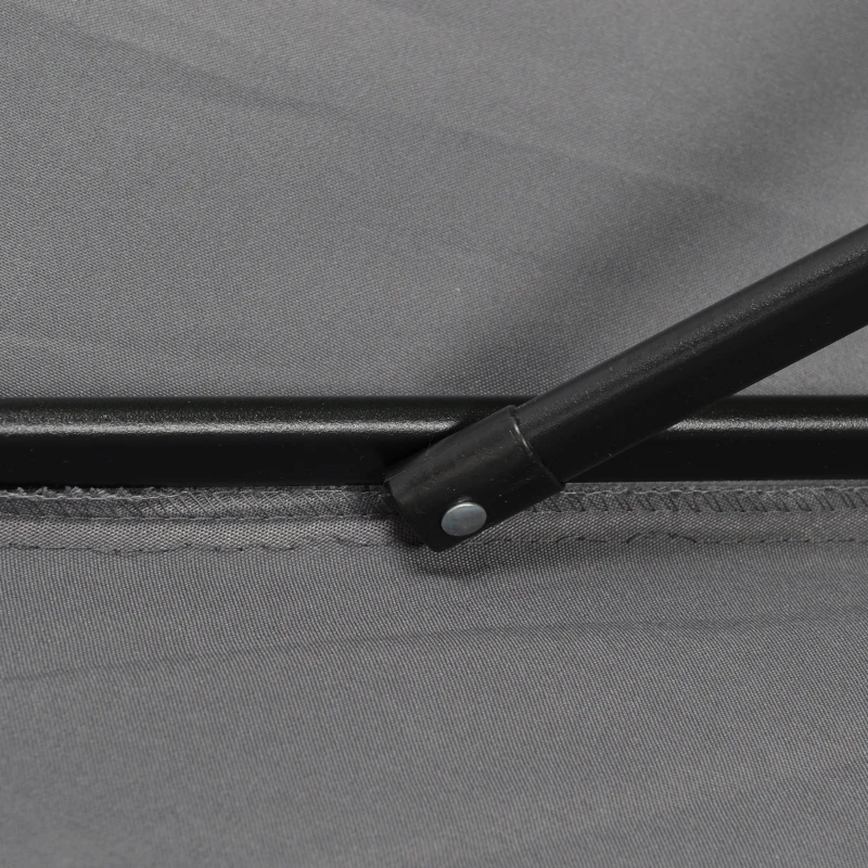 Outsunny 6.6FT Patio Umbrella, Outdoor Parasol with 6 Solid Ribs, Dark Grey