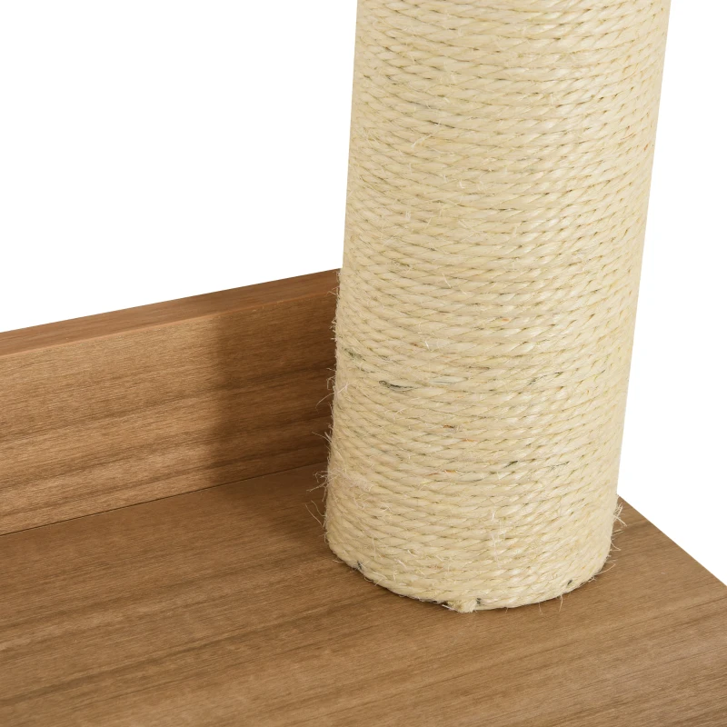 PawHut Cat Shelf for Wall, Multi Level Cat Tree Tower with Cat Condo, Sisal Scratching Posts, Cat Perches, Ladder, Cat Wall Furniture for Indoor Use