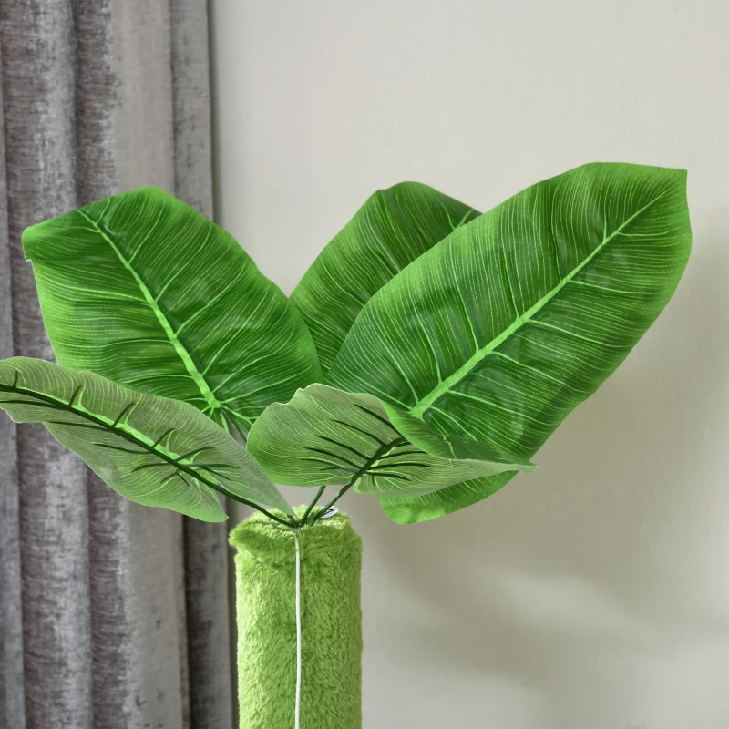 PawHut 56" Cat Tree for Large Cats Adult with Hammock, Cat Tower with Scratching Post, Platforms, Play Ball and Anti-tipping Device, for Indoor Cats, Green