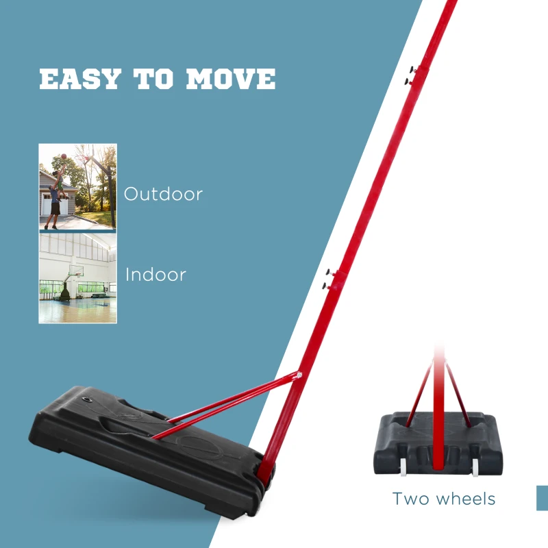 Soozier 6.9-8.5FT Basketball Hoop, Outdoor Adjustable Basketball Goal with Shatterproof Backboard, Built-in Wheels, for Youth, Adults, Indoor, Outdoor