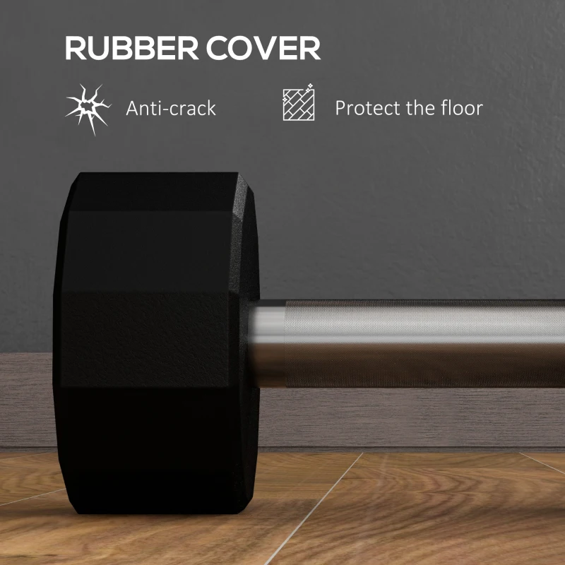 Soozier 2 x 20lbs Dumbbells Set with Non-Slip Grip, Rubber Covered Weights for Men Women Home Gym Workout