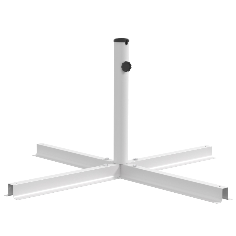 Outsunny Outdoor Universal Cross Brace Stand for Small Offset Umbrella or Large Market Umbrella, White