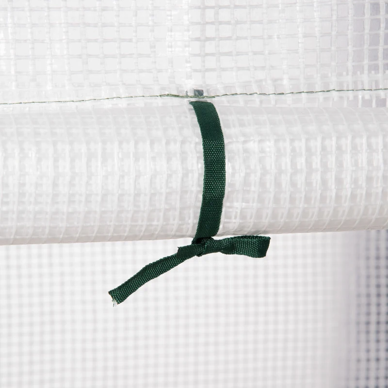 Outsunny 56"x29" Walk-in Greenhouse for Outdoor, Portable Gardening Plant Hot House with 2-Tier Shelf, Roll-Up Zippered Door, PE Cover, Green