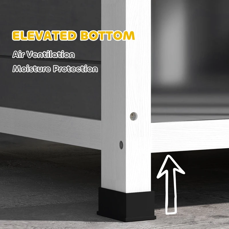 PawHut Cabin-Style Wooden Dog House for Large Dogs with Openable Roof & Giant Window, Dark Gray