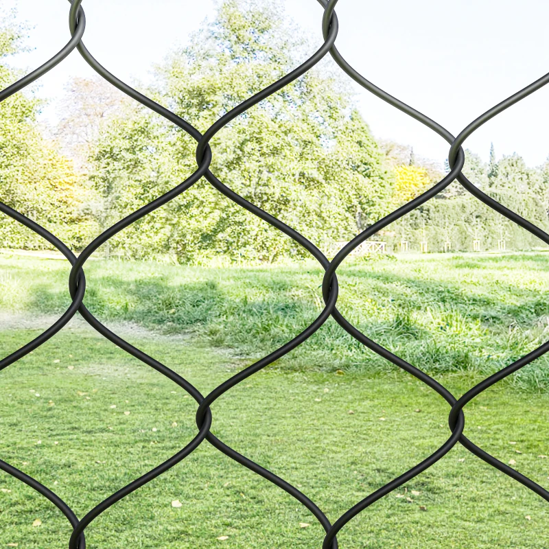 Outsunny Garden Gate Chain Link Fence Gate, Galvanized Steel Garden Door for Yard Entrance Way, 47.2 x 70.9 in., Black