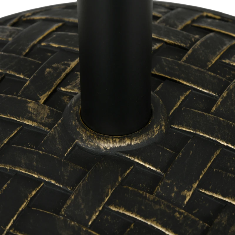 Outsunny 40lbs. Concrete Umbrella Base with Rattan Effect, Heavy Duty Parasol Stand for Outdoor Patio Umbrella, Bronze