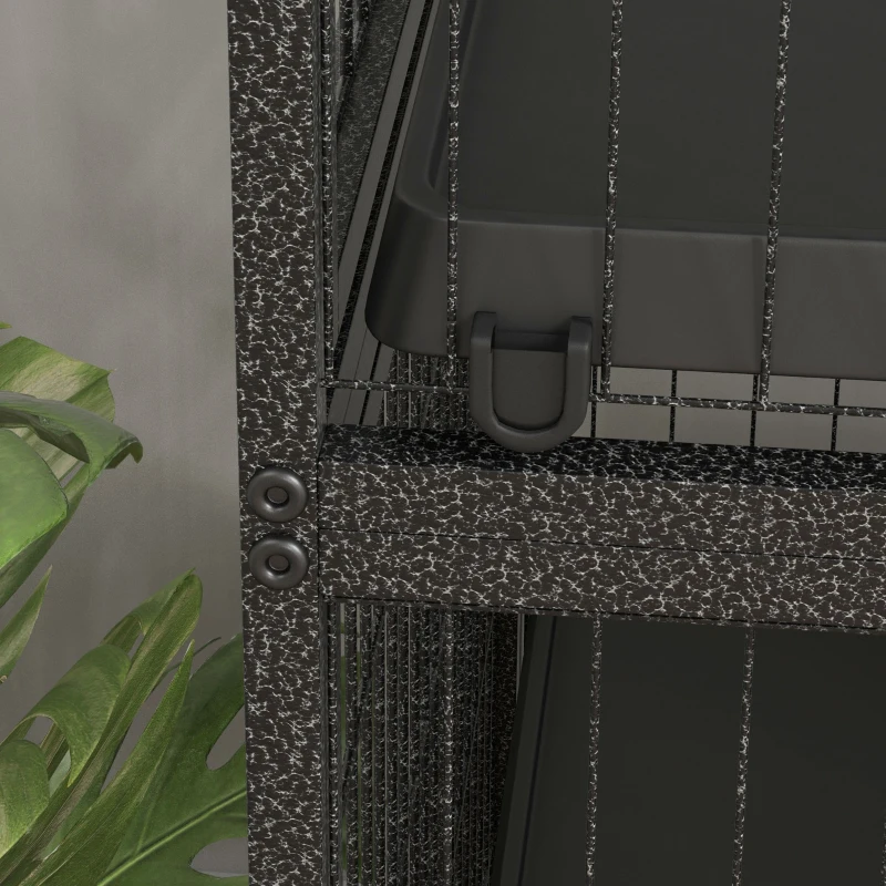 PawHut 5-Tier Rolling Small Animal Cage, Deluxe Guinea Pig Cage, Ferret Cage for Mink Chinchilla Kitten Rabbit, Grey