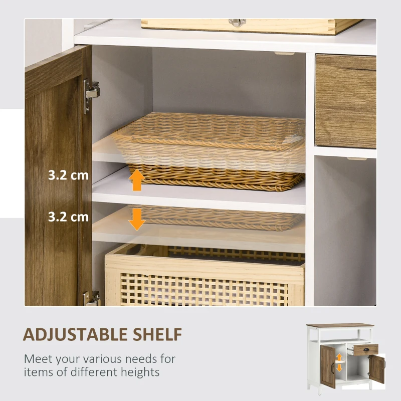 HOMCOM Storage Cabinet, Freestanding Sideboards and Buffets with Doors, Drawer for Dining Room, Living Room, Bedroom