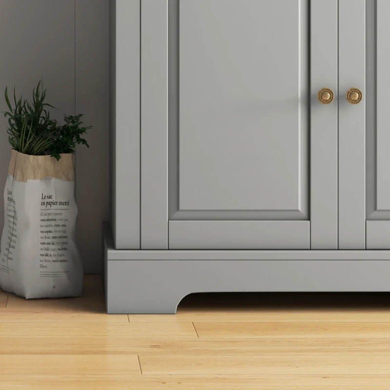 HOMCOM Modern Sideboard Cabinet, Buffet Cabinet with 2 Drawers and Adjustable Shelves, Buffets Tables for Dining Room, Grey