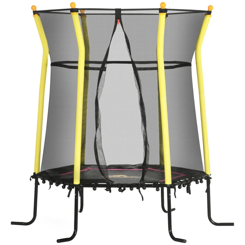 Qaba 5.2' Kids Small Trampoline with Enclosure, Springfree Toddler Trampoline with Net, for Single Jumper, Indoor Play Equipment for Ages 3-10