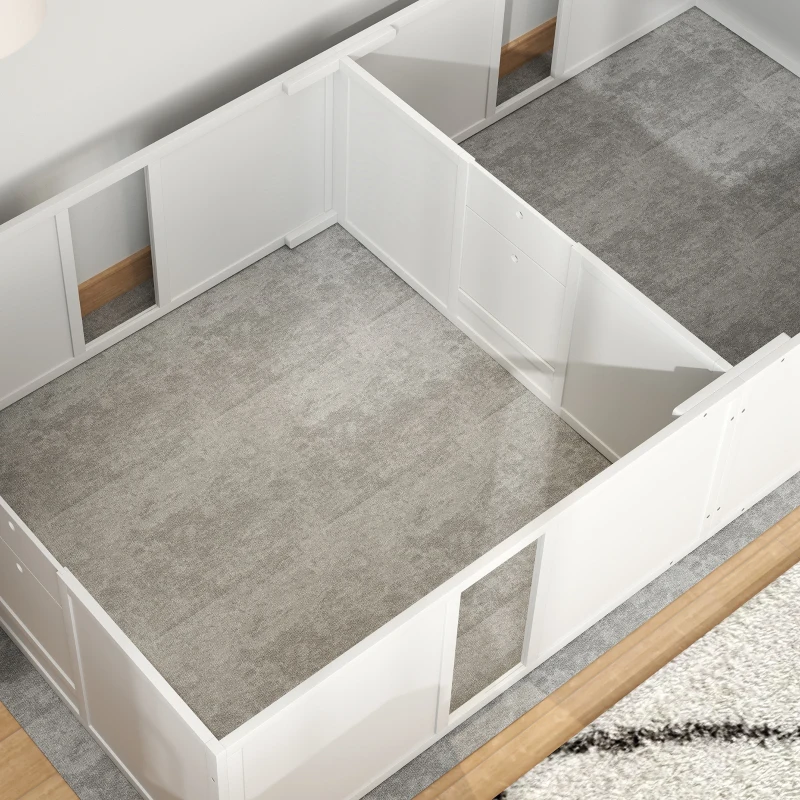 PawHut Whelping Box for Dogs and Puppies, Dog Birth Supplies Indoor w/ Adjustable Height Doors, for Large Sized Dogs