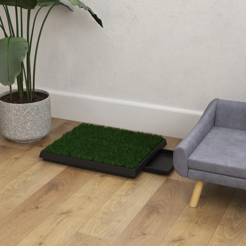 PawHut 24" x 20" Portable Potty Training Dog Pad Fake Grass for Dogs and Small Animals