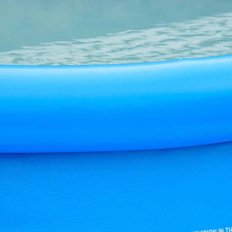 Outsunny Inflatable Swimming Pool Family-Sized Blow Up Pool Round Paddling Pool with Hand Pump for Kids, Adults, Outdoor, Garden and Backyard, 107" x 30", Blue