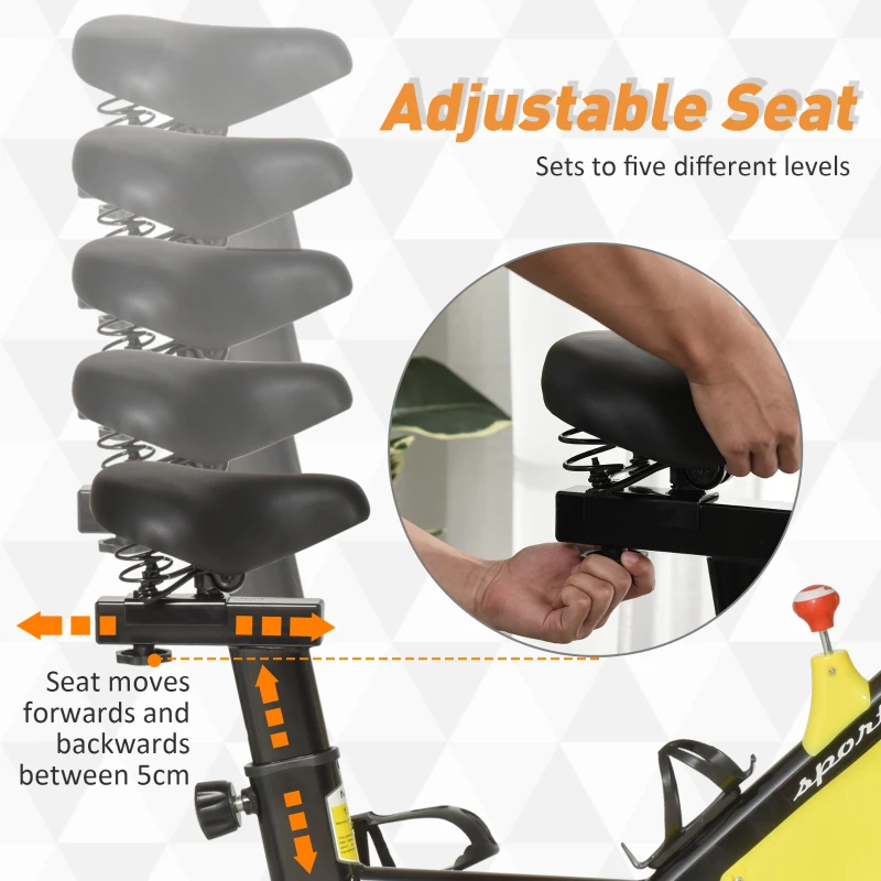 Soozier Stationary Exercise Bike, Indoor Cardio Workout Cycling Bike with with Belt Drive Adjustable Resistance, Seat, Handlebar w/ LCD Display for Home Gym