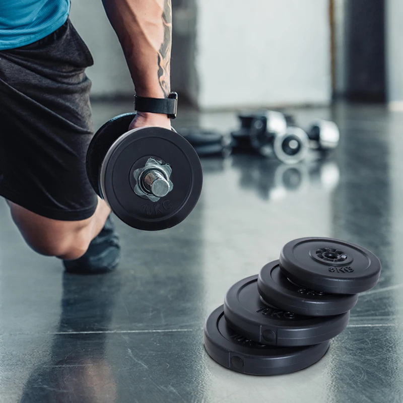 Soozier 4 Piece dumbbell Weight Plates Set 2 x 11lbs and 2 x 22lbs Black (Weights Only)