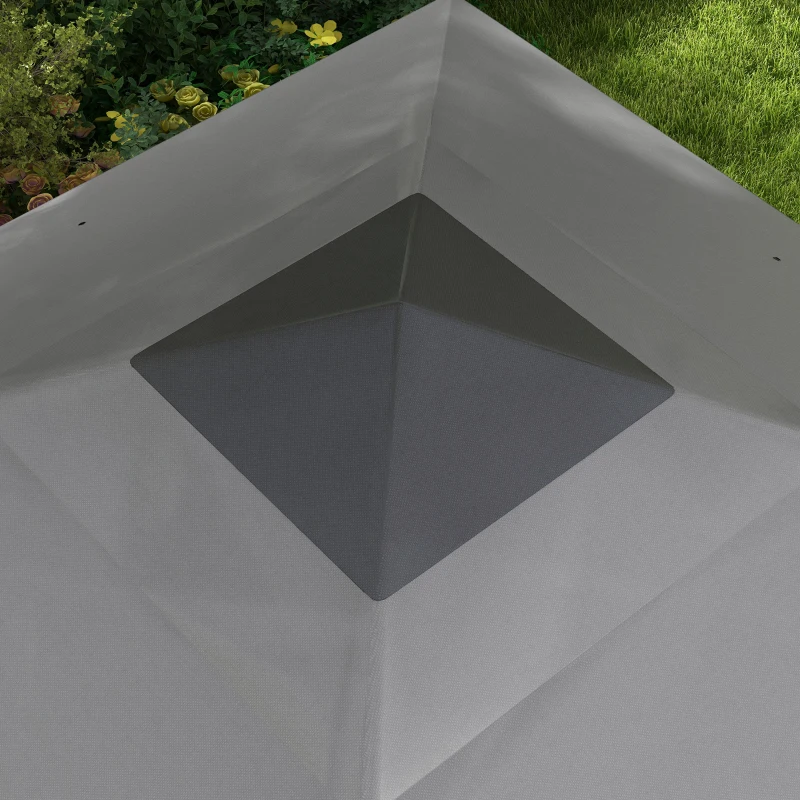 Outsunny 10' x 10' Foldable Tent, Pop Up Canopy with Netting, Bag, Adjustable Height for Party, Outdoor, Garden, Patio, Grey