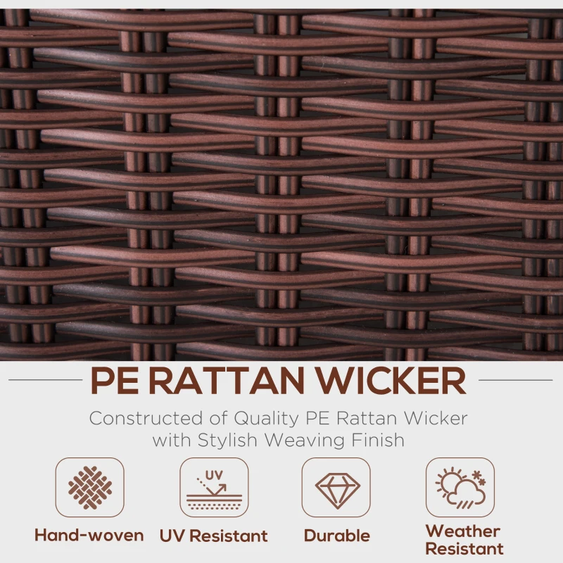 Outsunny 7 Pieces Patio Wicker Sofa Set, Outdoor PE Rattan Sectional Conversation Furniture Set w/ Tempered Glass Coffee Table & Cushion for Garden, Backyard, Red