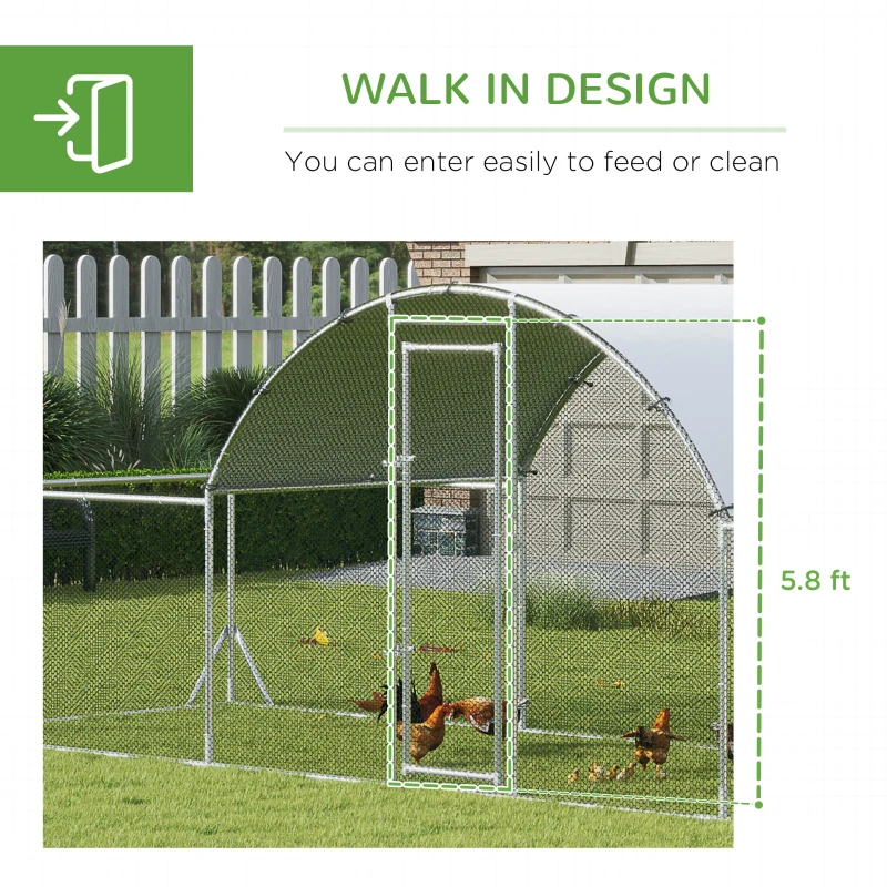 PawHut 21.7' x 6.2' Chicken Run with Weather-Resistant Cover for 12-14 Chickens