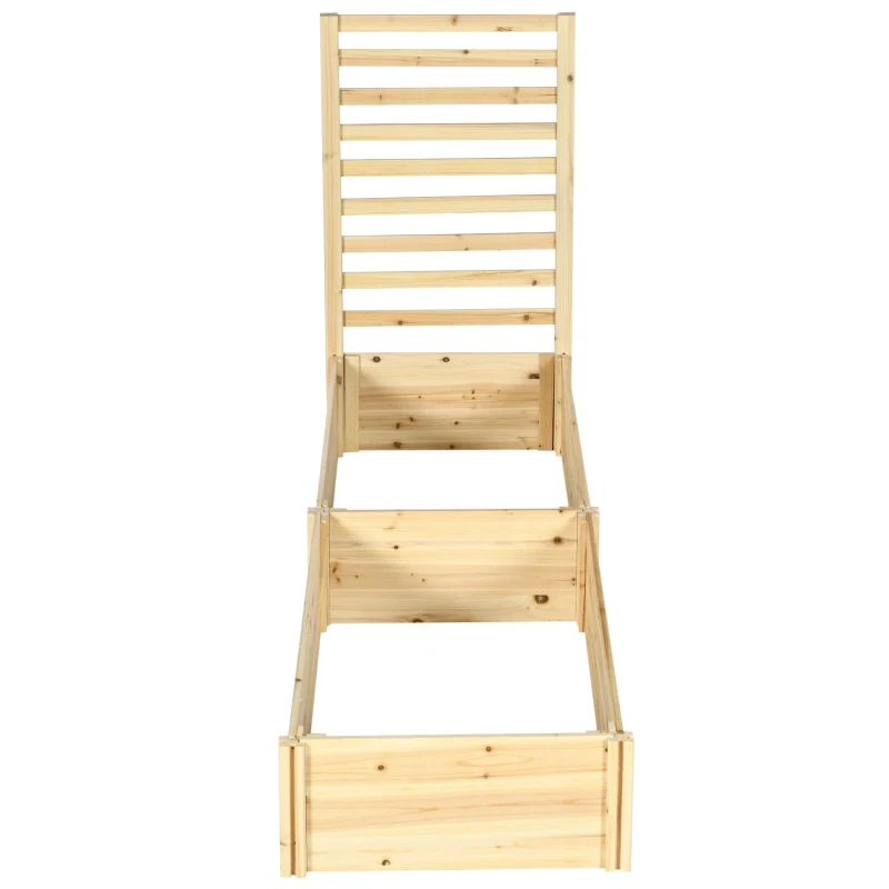 Outsunny Wood Planter Box with Trellis for Climbing Plants, Raised Garden Bed for Outdoor Flowers Herbs, 91"x24"x43", Natural