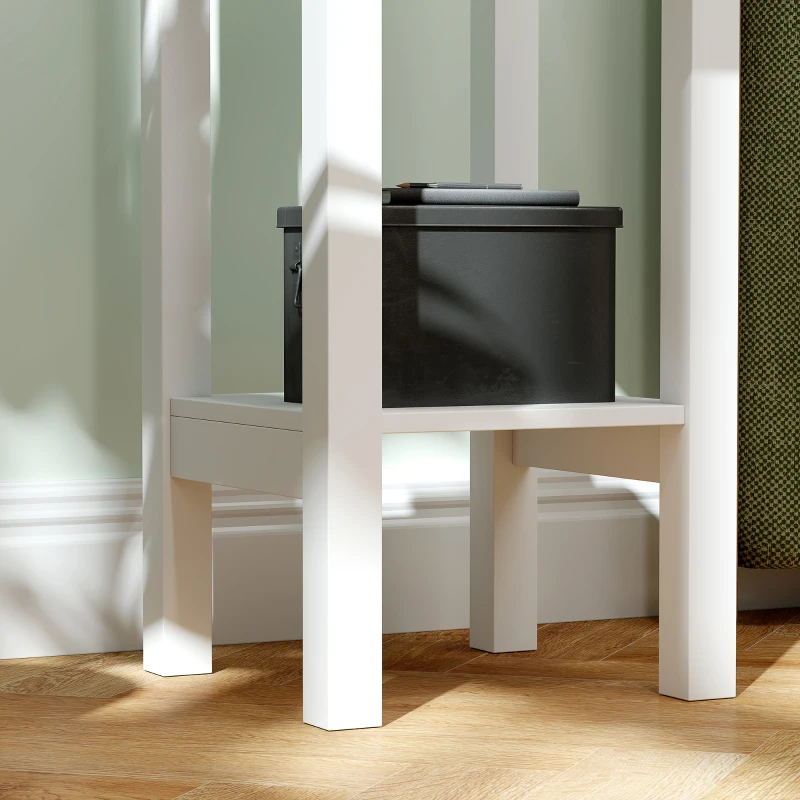 HOMCOM Nightstand Set of 2 with Drawer and Open Storage Shelf White
