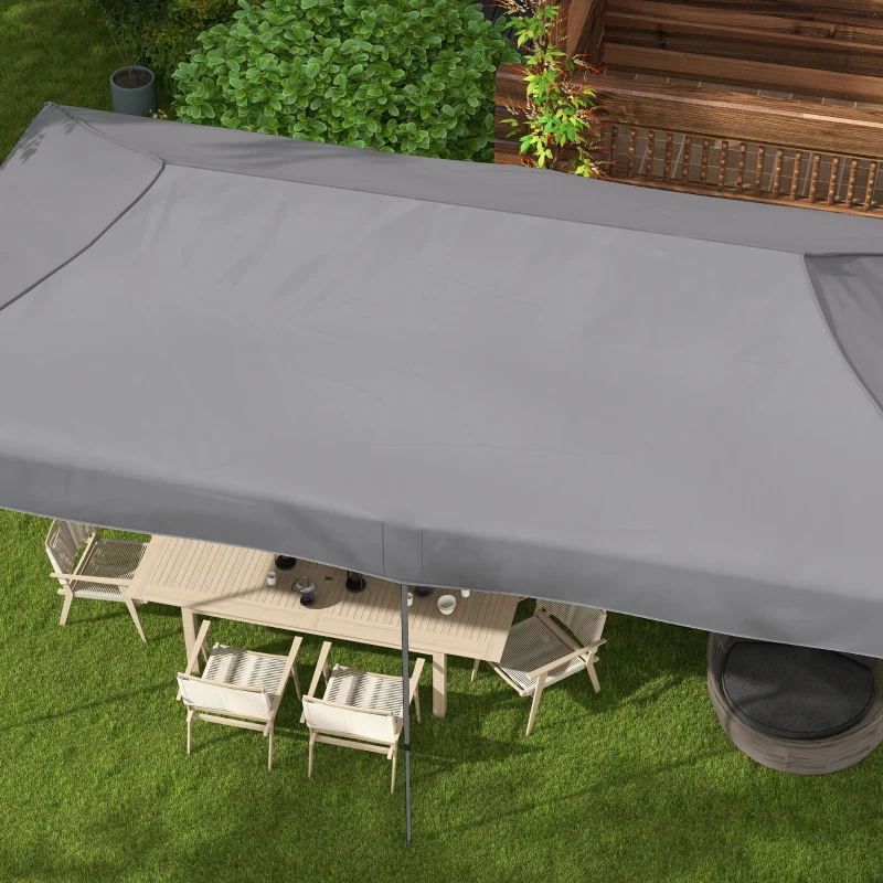 Outsunny 10' x 20' Pop Up Canopy Tent, Outdoor Easy up Tent with 3-Level Adjustable Height, Wheeled Carry Bag, Gray