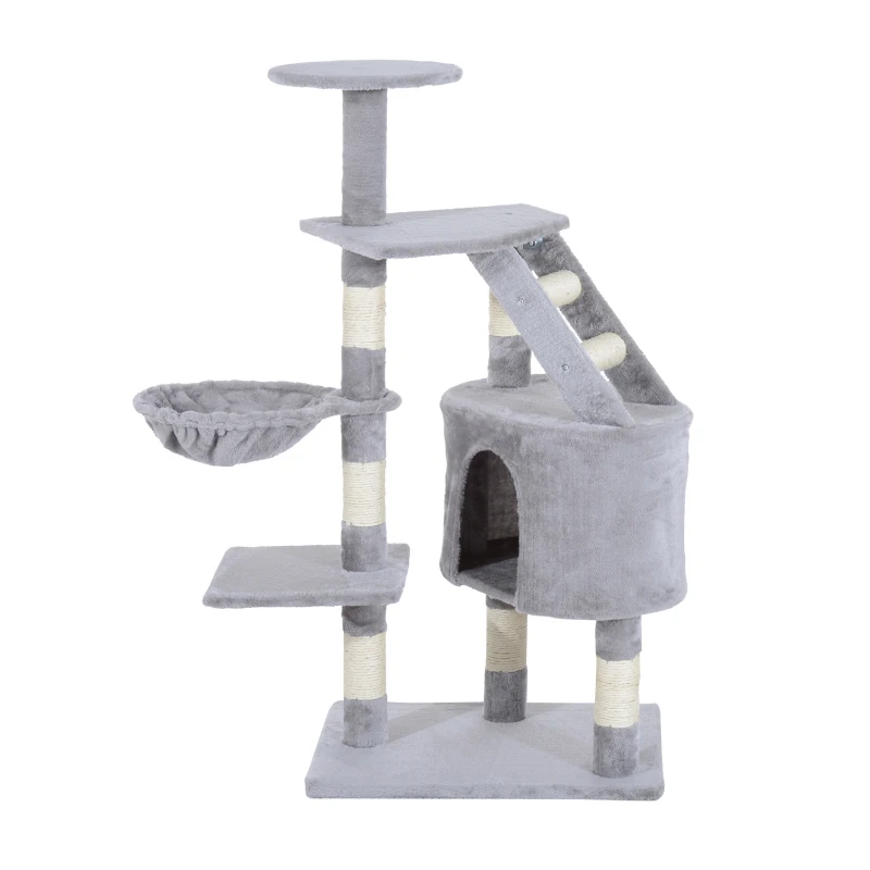 PawHut 49” Deluxe Cat Tree Furniture Scratching Pet Tower Kitten Play Post (Grey)