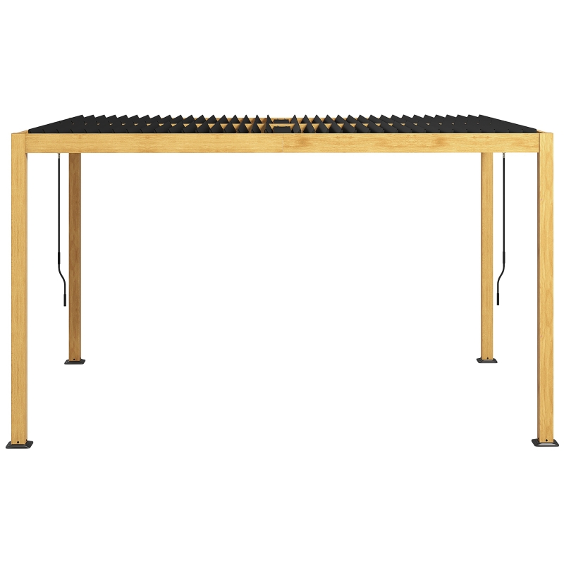 Outsunny Aluminum Louvered Pergola with Adjustable Roof, 10