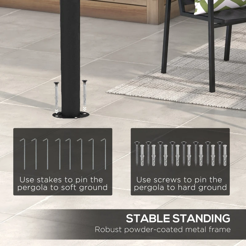 Outsunny 10' x 13' Outdoor Pergola with UV30+ Protection Canopy and Steel Frame for Porch, Patio, Deck, Backyard, Cream White