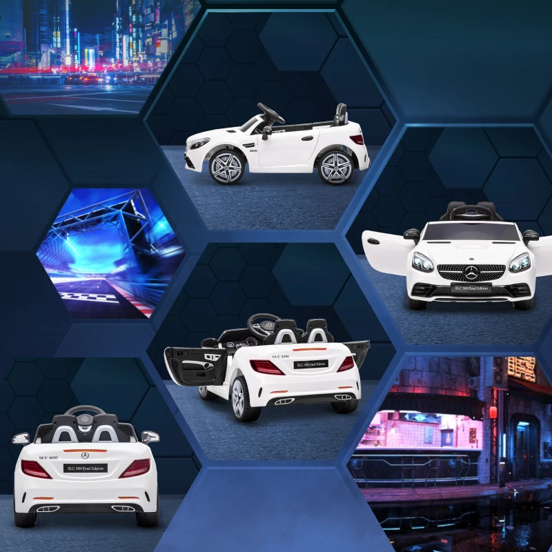 Aosom 12V Ride On Car with Parent Remote Control Two Motors Music Lights Suspension Wheels for 3-6 Years White