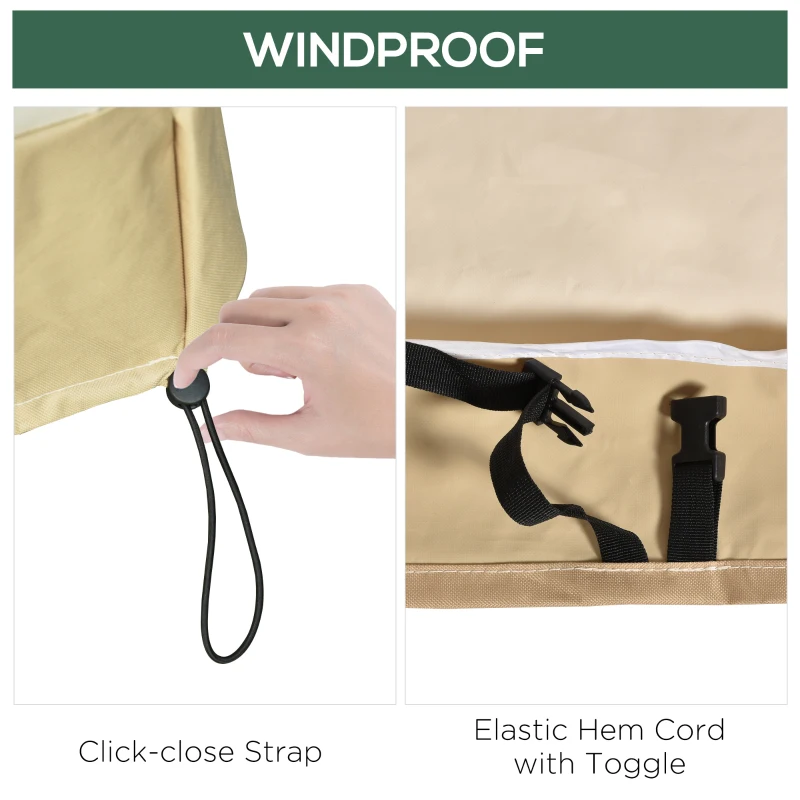 Outsunny 84B-059 129.9-Inch Oval Patio Table and Chair Set Cover, Beige/Coffee Sofa Set