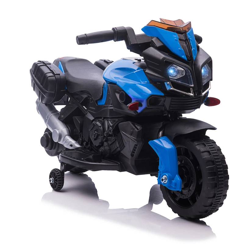 AOSOM Kids Electric Motorcycle Ride-On Toy 6V 3 km/h Max Speed for Kids 18 - 48 months Blue