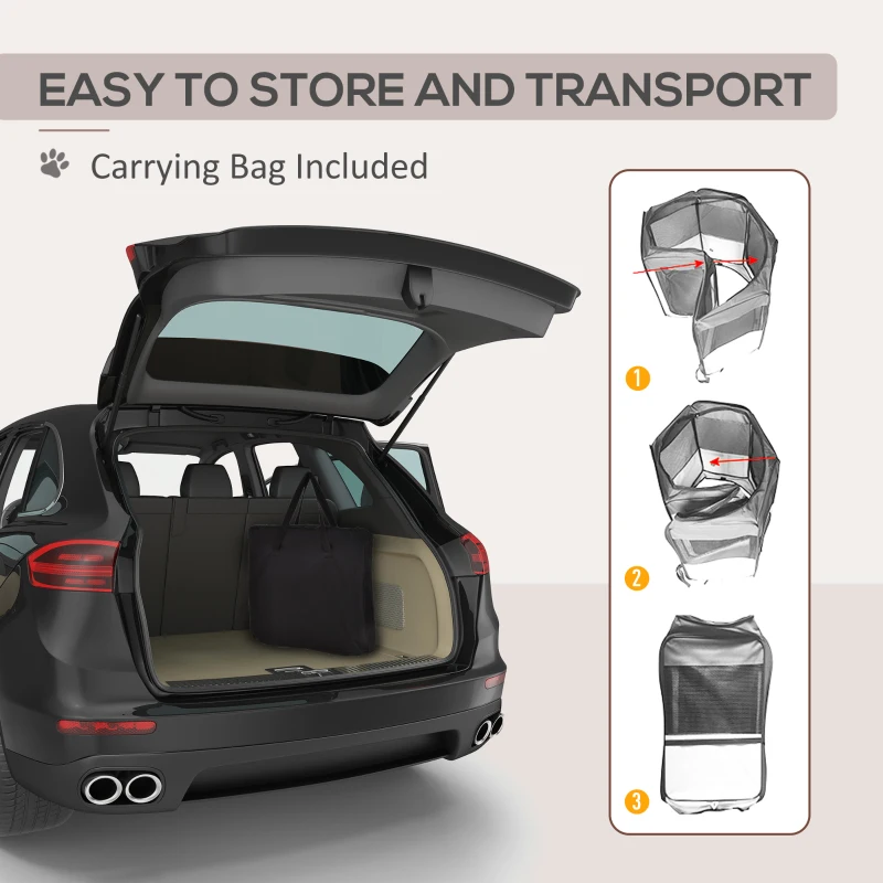 PawHut 49.2-inch Soft Pet Playpen Folding Dog Pen Outdoor with Bag