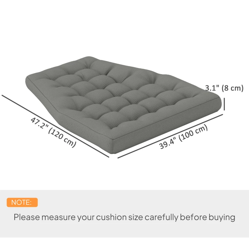 Outsunny Outdoor Swing Cushion, Tufted Patio Cushion Replacement for Garden Chair Egg Chair,  Indoor Outdoor Seat Cushion, Grey