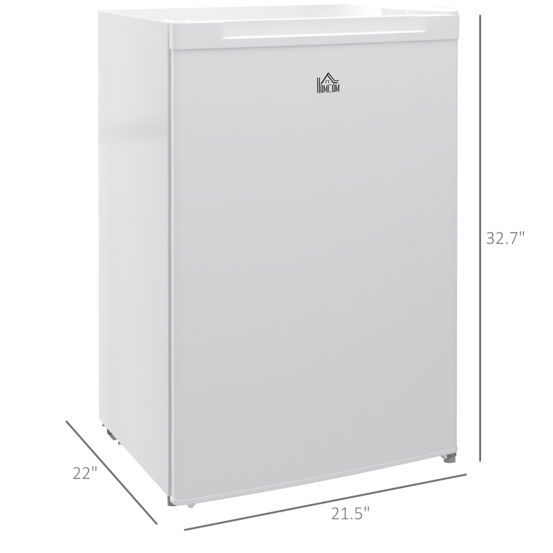 HOMCOM Upright Freezer, 3 Cu Ft Small Freezer with Reversible Single Door, Adjustable Thermostat for Home, Apartment, White