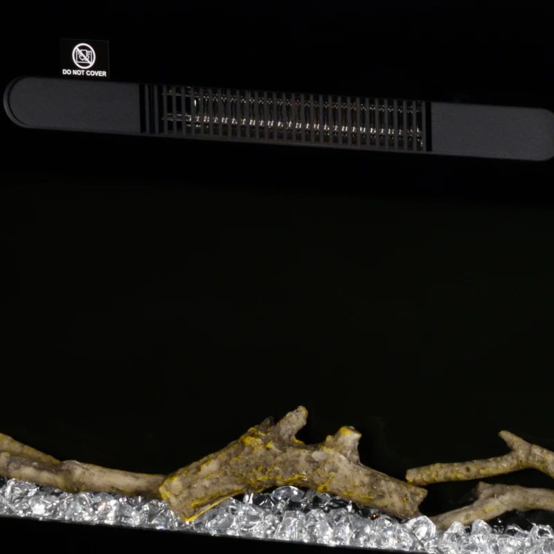 HOMCOM 60" Recessed or Wall Mounted Electric Fireplace Heater with Remote Control, Adjustable Flame Color and Brightness