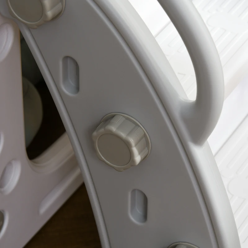 Qaba 5 in 1 Toddler Slide with Basketball Hoop, Climber, Telescope, Storage Basket, for 1-3 Years Kids Indoor Use, Grey