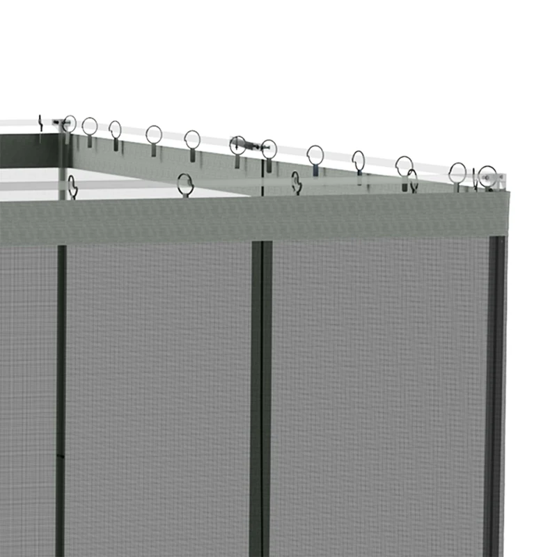 Outsunny Replacement Mosquito Netting for Gazebo 10' x 10' Black Screen Walls for Canopy with Zippers for Parties and Outdoor Activities, Dark Grey