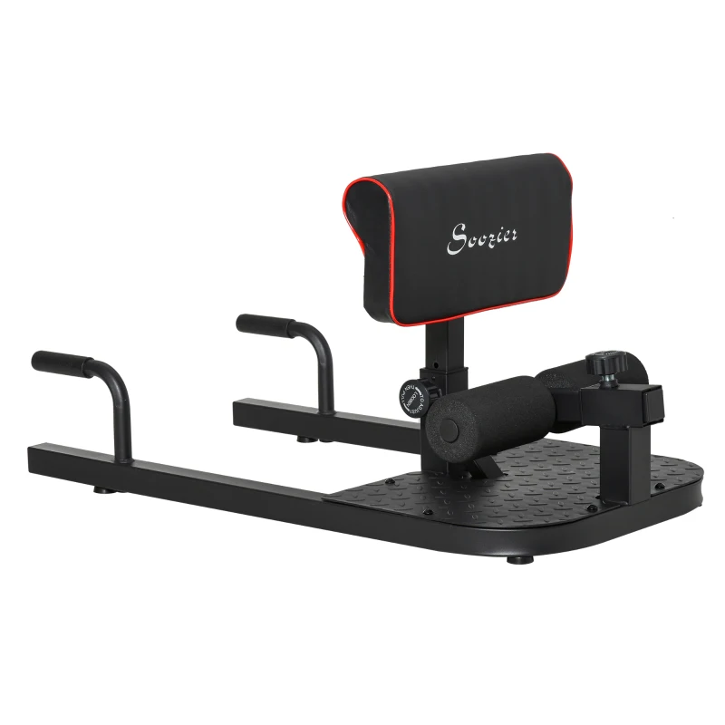 Soozier 3 in 1 Padded Push Up Sit Up Squat Machine Home Gym Fitness Equipment, Black