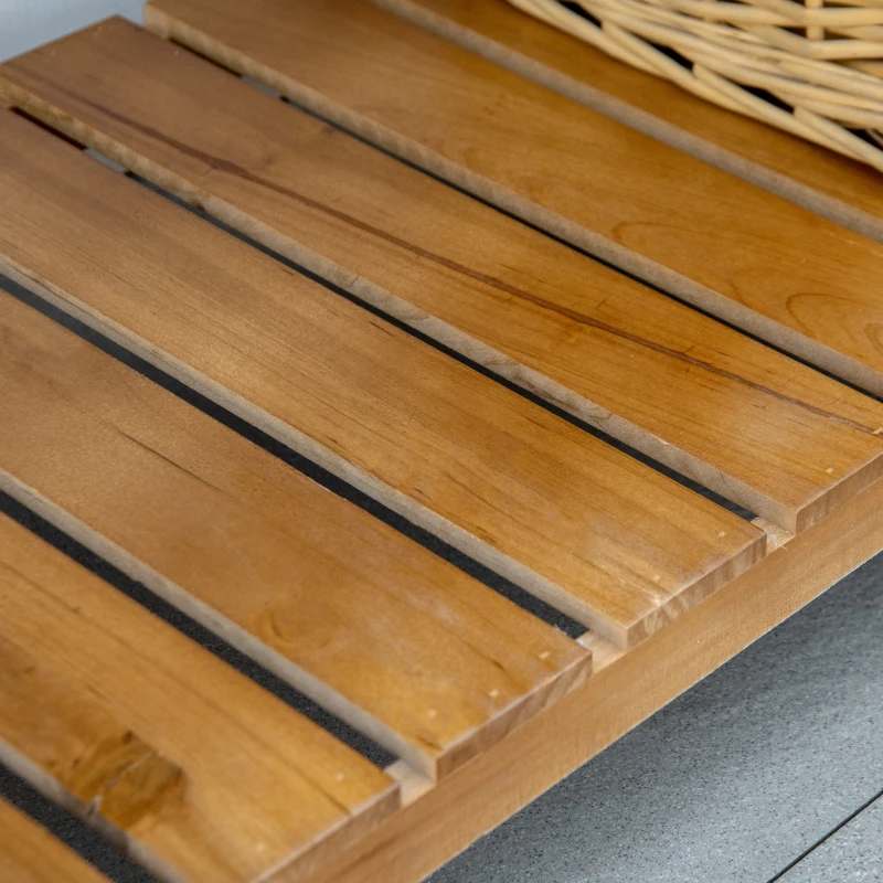 Outsunny Potting Bench Table, Garden Work Bench, Outdoor Wooden Workstation with Tiers of Shelves and Drawer for Patio, Courtyards, Balcony, Brown