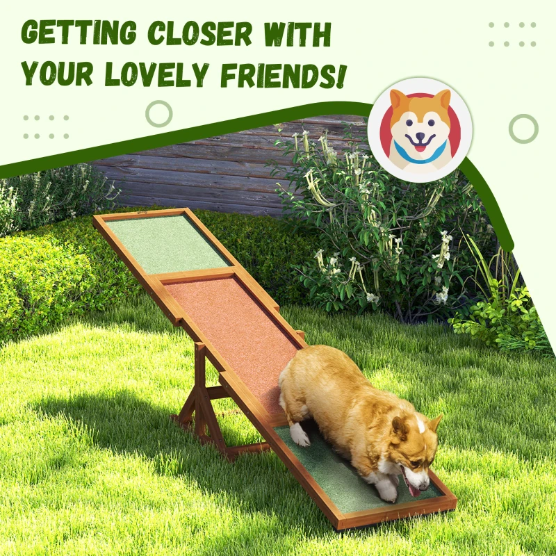 PawHut Wooden Dog Agility Seesaw for Training and Exercise, Weather Resistant, 83" L x 16" W x 14" H, Orange