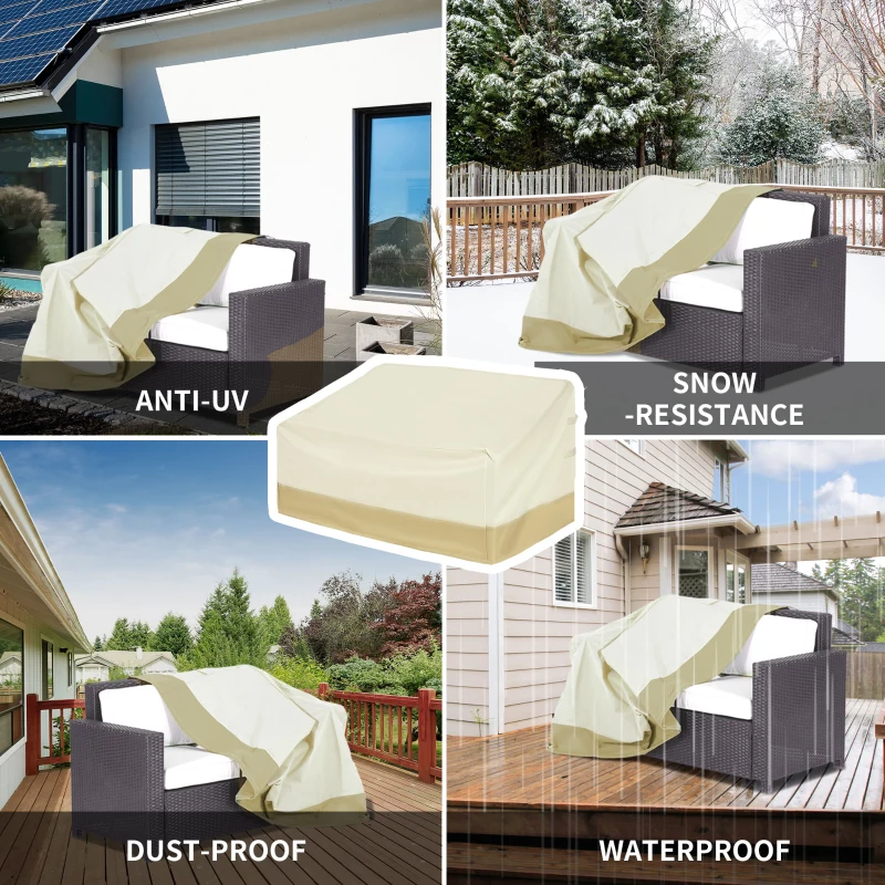 Outsunny Patio Furniture Covers for 3-Seater Garden Bench, Waterproof 600D Heavy Duty Oxford Fabric Outdoor Sofa Cover, Windproof, Tear Resistant, Anti-UV, 59.8" x 34.3" x 31.1"