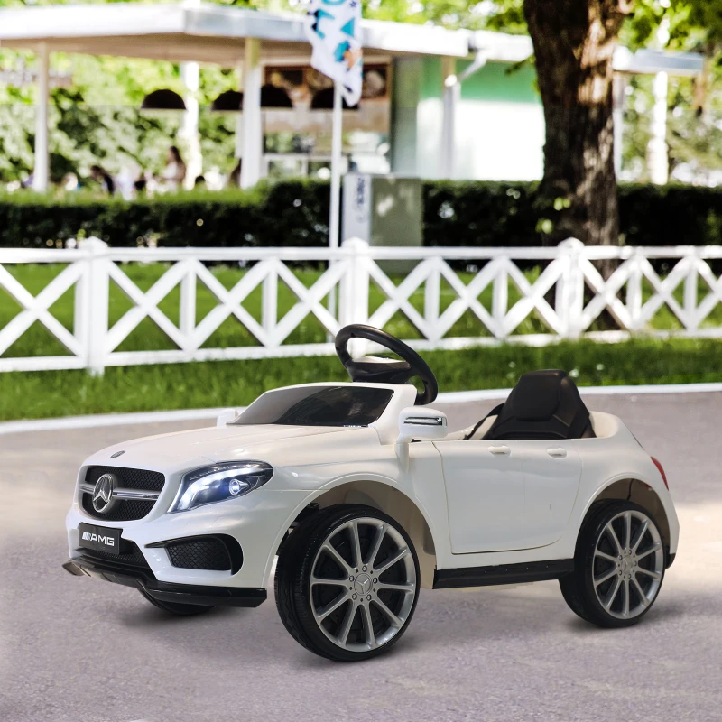 Aosom Replacement for Electric Kids Ride On Car Mercedes GLA AMG Licensed 6v Battery Powered Vehicle with High/Low Speed Headlight Music Remote Control White