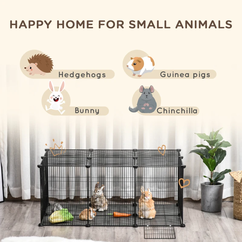 PawHut Pet Playpen Small Animal Cage 22 Panels Portable Metal Wire Yard Fence with Door for Rabbit Chinchilla Hedgehog Guinea Pig